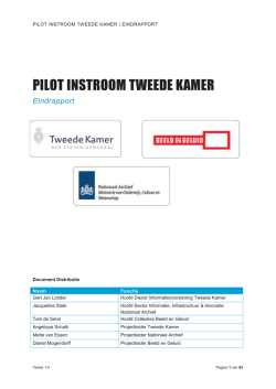 eindrapport pilot Tweede Kamer