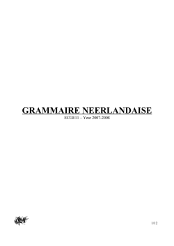 grammaire neerlandaise - Le site de centralisation des r&eacute;sum&eacute;s sur