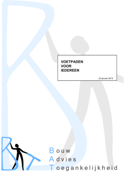 VOETPADEN VOOR IEDEREEN - Bouw Advies Toegankelijkheid