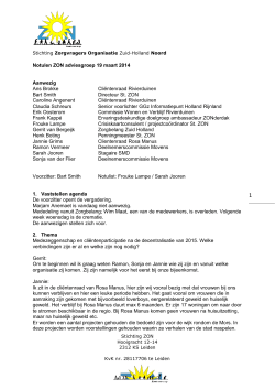 Notulen ZON adviesgroep 19 maart 2014