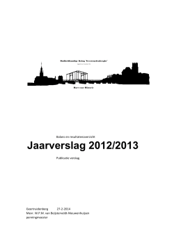 Jaarverslag 2012/2013 - Oudheidkundige Kring "Geertruydenberghe"