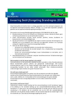 Invoering Bedrijfsregeling Brandregres 2014