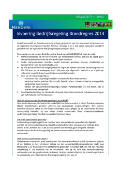 Invoering Bedrijfsregeling Brandregres 2014