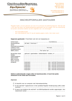 INSCHRIJFFORMULIER GASTOUDER