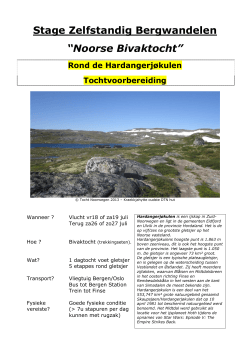 Infobrochure stage zelfstandig bergwandelen bivak Noorwegen