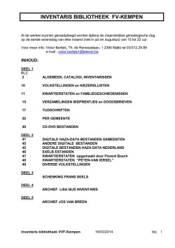 inventaris bibliotheek fv-kempen - Familiekunde Vlaanderen Regio