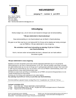 Nieuwsbrief van juni 2014 / jaargang 17 nummer 4 (pdf)