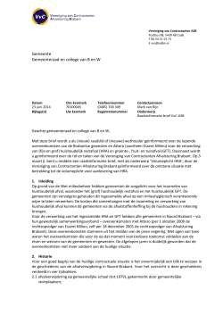Brief Vereniging van Contractanten Afvalsturing Brabant