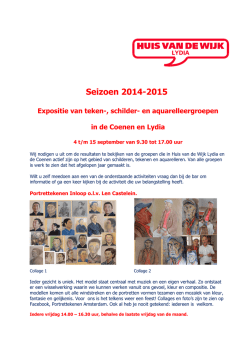 Seizoen 2014-2015 - Huis van de Wijk Coenen