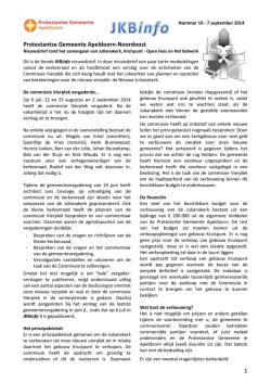 JKBinfo nummer 10 - Protestantse Gemeente Apeldoorn