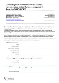 Dit formulier - Departement Landbouw en Visserij