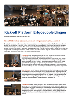Kick-off Platform Erfgoedopleidingen