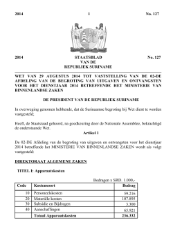 Begroting 2014 Ministerie van Binnenlandse Zaken