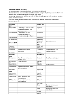 Jaarrooster Zaterdag 2014/2015 Het jaarrooster voor het komende
