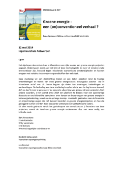 Groene energie : een (on)conventioneel verhaal ? - IE-net