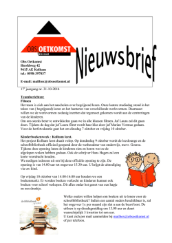 nieuwsbrief oktober - Openbare Basisschool Oetkomst