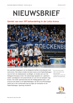 Nieuwsbrief Lotto Arena - Koninklijke Belgische Korfbal Bond