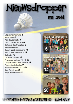 nieuwsdropper mei 2014 - Badmintonvereniging Putten