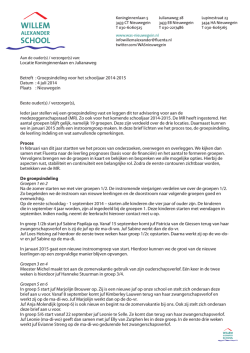 Groepsindeling schooljaar 2014-2015 Koninginnenlaan