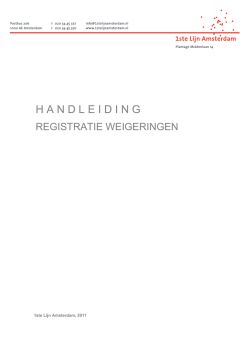 Handleiding registratie weigeringen acute en subacute verwijzingen