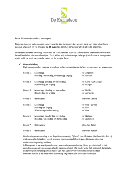 infobrief schooljaar 2014-2015