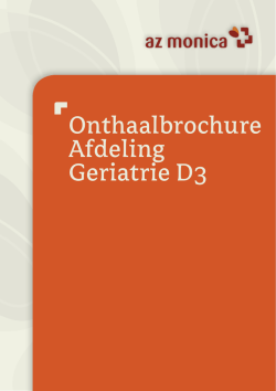 Onthaalbrochure Afdeling Geriatrie D3