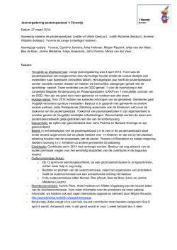 Jaarvergadering peuterspeelzaal 27 maart 2014