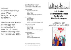 Infofolder Vormselcatechese Federatie Heule