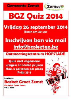 BGZ Quiz 2014 - Basket Groot Zemst
