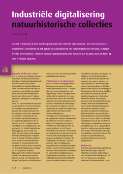 Industri&euml;le digitalisering natuurhistorische collecties