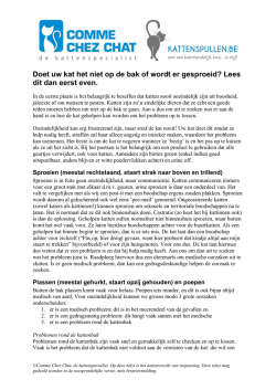 Doet uw kat het niet op de bak of wordt er gesproeid? Lees dit dan