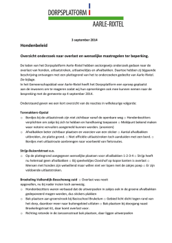 Dorpsplatform Hondenbeleid onderzoek september 2014 &ndash; 1