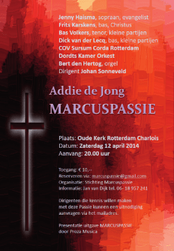 Jenny Haisma, sopraan, evangelist Frits Karskens, bas, Christus