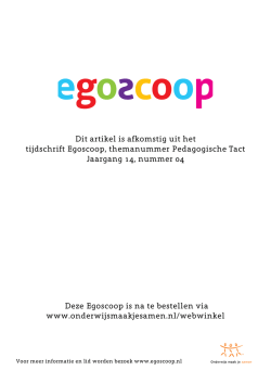 Dit artikel is afkomstig uit het tijdschrift Egoscoop