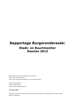 Rapportage Burgeronderzoek:
