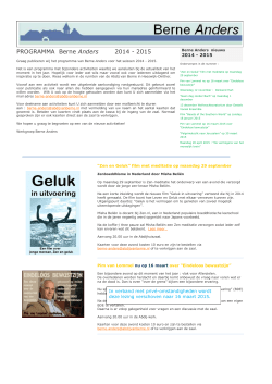 PROGRAMMA Berne Anders 2014 - 2015