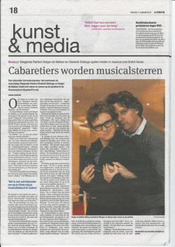 Het Parool Interview Rutger de Bekker met Diederik Ebbinge