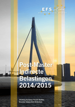 Post-Master Indirecte Belastingen 2014/2015
