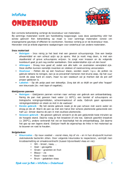 Infofiche Onderhoud