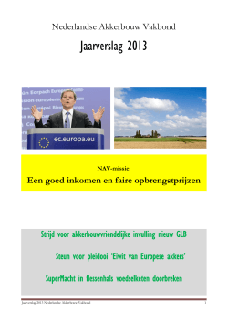 NAV Jaarverslag 2013 - Nederlandse Akkerbouw Vakbond