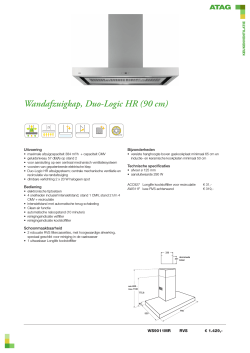 Wandafzuigkap, Duo-Logic HR (90 cm)