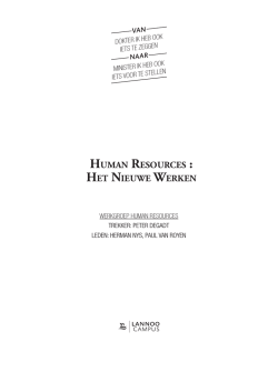 HUMAN RESOURCES : HET NIEUWE WERKEN