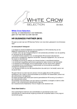 HR BUSINESS PARTNER (M/V)