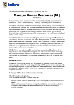 Manager Human Resources (NL) - Volvo Construction Equipment