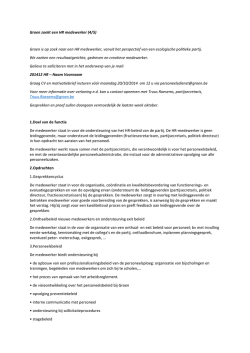 Groen zoekt een HR medewerker (4/5) Groen is op zoek naar een