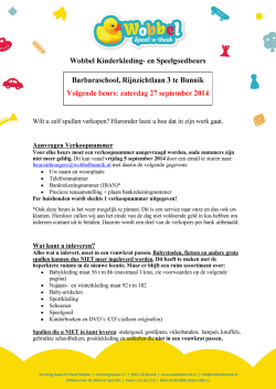 Inbrengersbrief beurs 27 september 2014 - Speel-o