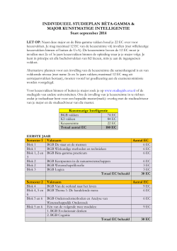 Studieplan Kunstmatige Intelligentie 2014-2015