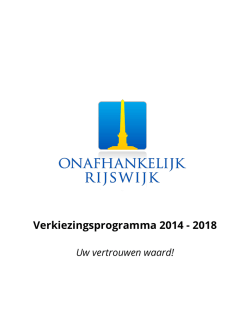 Download hier ons verkiezingsprogramma 2014 – 2018.