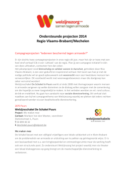 Ondersteunde projecten 2014 Regio Vlaams-Brabant