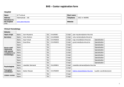 BHS – Center registration form